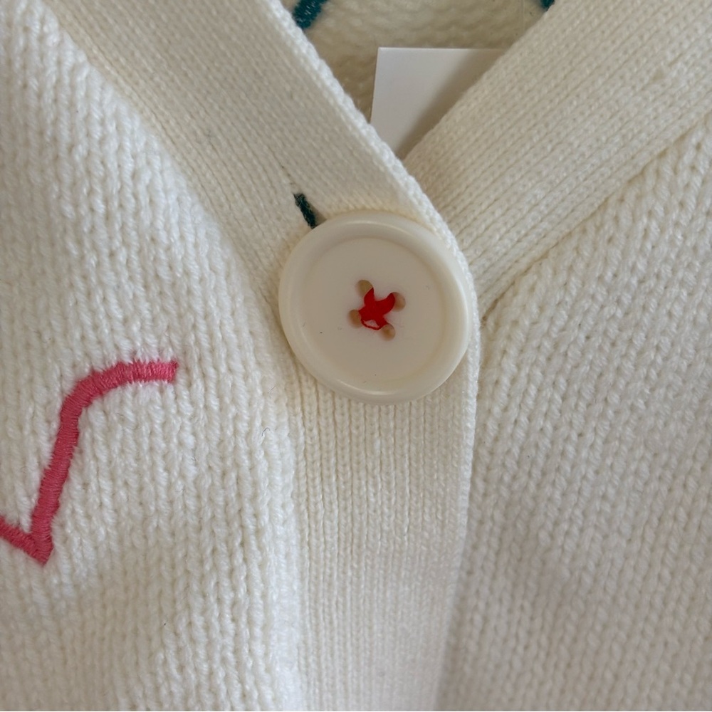 XOKR Kerri Rosenthal Womens Medium Heart Knit Cardigan Cropped Anthropologie NWT - Picture 8 of 8